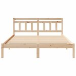 vidaXL Cadre de lit avec tête de lit Marron Bois massif en pin