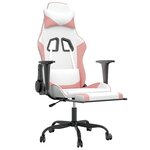 vidaXL Chaise de jeu de massage avec repose-pied Blanc rose Similicuir