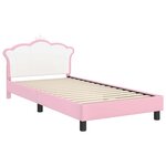 vidaXL Cadre de lit pour enfants avec tête de lit Rose 90 x 190 cm PU