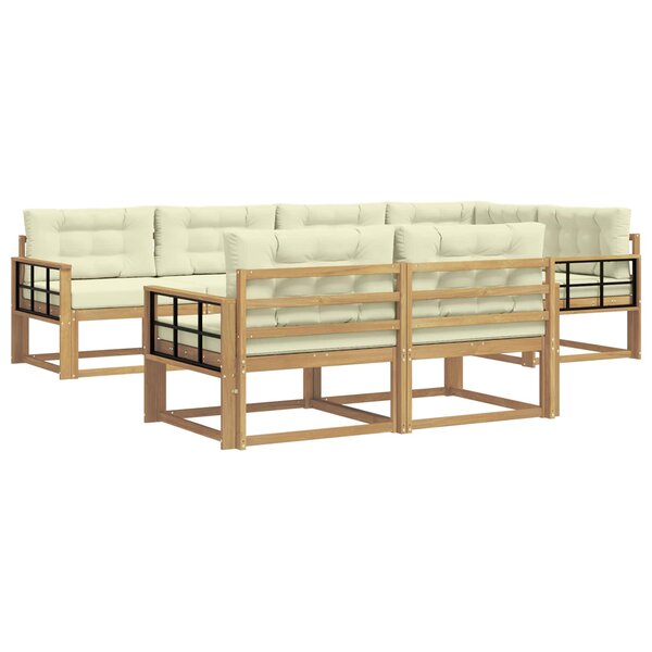 vidaXL Ensemble de canapés d'extérieur 6 pc Blanc et crème Polyester