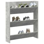 vidaXL Armoire à chaussures murale Gris béton 80x18x90 cm Aggloméré