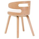 vidaXL Chaises à manger lot de 4 crème bois courbé et similicuir