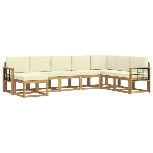 vidaXL Ensemble de canapés d'extérieur 8 Pièces Blanc et crème