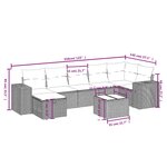 vidaXL Salon de jardin avec coussins 8Pièces mélange beige résine tressée