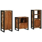 vidaXL Ensemble de mobilier de salle de bain 3 Pièces Bois Recyclé Solide