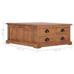 vidaXL Table basse 68x68x30 cm Bois de teck solide