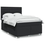 vidaXL Sommier à lattes de lit avec matelas Noir 140x190 cm Similicuir