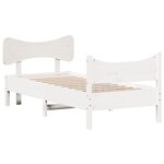 vidaXL Cadre de lit sans matelas blanc 90x190 cm bois de pin massif
