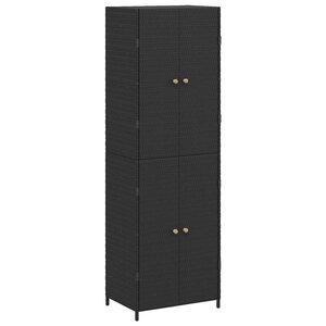 vidaXL Armoire de rangement de jardin Noir 59x40x180 cm Résine tressée