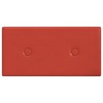 vidaXL Tête de lit murale 12 Pièces Rouge 30 x 15 cm Simili cuir