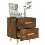 vidaXL Tables de chevet 2 Pièces Chêne fumé 40x35x47 5 cm