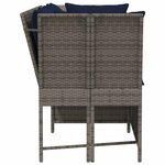 vidaXL Canapé de jardin avec coussins Gris Résine tressée