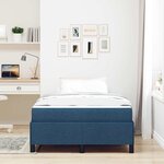 vidaXL Lit à ressorts Bleu 120 x 190 cm tissu