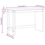 vidaXL Bureau Gris 112 x 50 x 75 cm Bois de Pin Massif