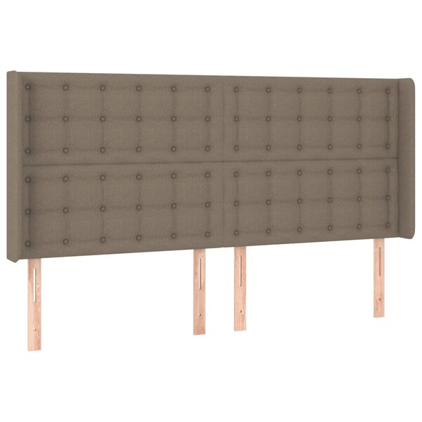 vidaXL Tête de lit avec oreilles Taupe 163x16x118/128 cm Tissu
