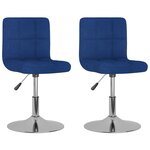 vidaXL Chaises pivotantes à manger lot de 2 bleu tissu