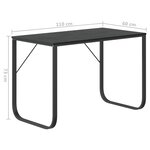 vidaXL Bureau d'ordinateur Noir 110x60x73 cm Aggloméré