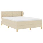 vidaXL Lit à ressorts avec matelas Crème 160 x 200 cm tissu