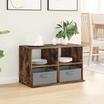 vidaXL Support de télévision avec tiroir Chêne fumé 79 x 40 x 48 cm
