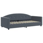 vidaXL Lit de jour avec gigogne et matelas gris foncé 90x200cm velours