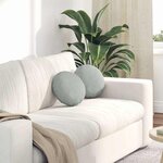 vidaXL Coussins de siège 2 Pièces Gris clair Ø 40 x 13 cm Velours