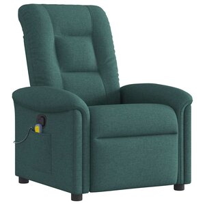 vidaXL Fauteuil de massage inclinable Vert foncé Tissu