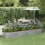 vidaXL Lit surélevé de jardin Acier enduit de poudre Argenté