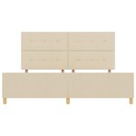 vidaXL Cadre de lit avec tête de lit Crème 200 x 200 cm tissu