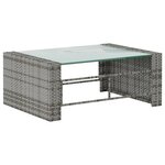 vidaXL Salon de jardin 16 Pièces avec coussins Résine tressée Gris