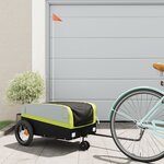 vidaXL Remorque de vélo noir et vert 30 kg fer