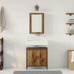 vidaXL Ensemble de mobilier de salle de bain avec porte 2 Pièces Marron
