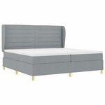 vidaXL Lit à ressorts avec matelas gris foncé 90x190 cm Gris clair