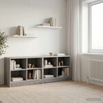 vidaXL Armoire de lit 2 pièces Sonoma gris 66 x 33 x 48 cm