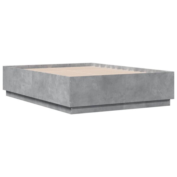 vidaXL Cadre de lit gris béton 120x190 cm bois d'ingénierie