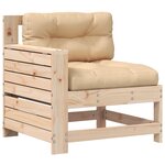 vidaXL Canapé de jardin accoudoir avec coussin bois massif de pin