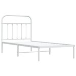 vidaXL Cadre de lit métal avec tête de lit blanc 90x190 cm