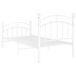 vidaXL Cadre de lit sans matelas blanc métal 100x200 cm