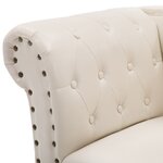 vidaXL Chaise longue Blanc crème Similicuir