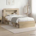 vidaXL Cadre de lit avec rangement Chêne Sonoma 90 x 190 cm