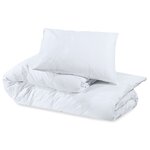 vidaXL Ensemble de housse de couette Blanc 135x200 cm Microfibre