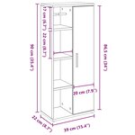 vidaXL Meuble de salle de bain avec porte-rouleau blanc 39x22x90 cm