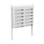 Double bloc 12 boites aux lettres sur pieds entrées courrier blanc