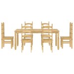 vidaXL Ensemble à manger Panama 7 Pièces bois de pin massif