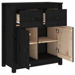 vidaXL Buffet noir 70x35x80 cm bois massif de pin