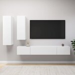 vidaXL Ensemble de meuble TV 4 Pièces Blanc Bois d'ingénierie