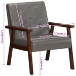 vidaXL Fauteuil gris cuir véritable