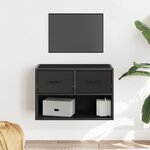 vidaXL Meuble TV noir 60x31x39 5 cm bois d'ingénierie et métal