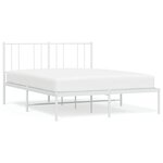 vidaXL Cadre de lit métal sans matelas et tête de lit blanc 140x200 cm