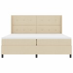 vidaXL Lit à ressort LED avec matelas Crème 200 x 200 cm tissu