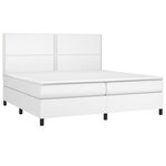 vidaXL Sommier à lattes de lit avec matelas et LED Blanc 200x200 cm